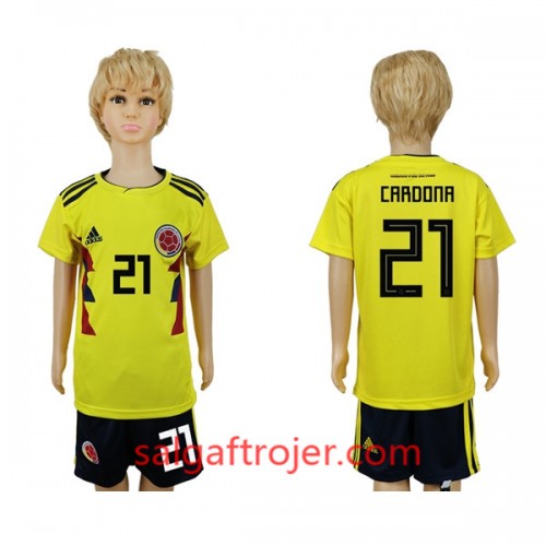 Colombia Fodboldtrøjer Cardona 21 Børn Hjemmebanesæt VM 2018 Colombia Fodboldtrøjer Cardona 21 Børn Hjemmebanesæt VM 2018